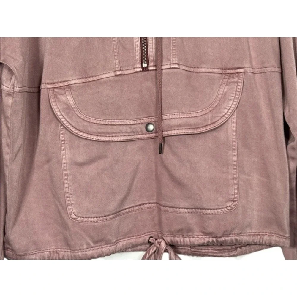 Splendid Pullover Hoodie Sweatshirt Women's Medium Dusty Mauve Quarter Zip - M - Picture 2 of 8
